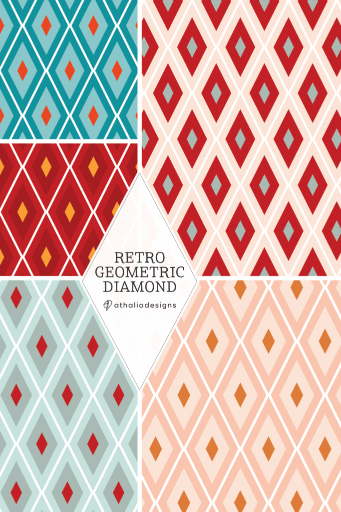 Retro Geometric Diamond Design Collection