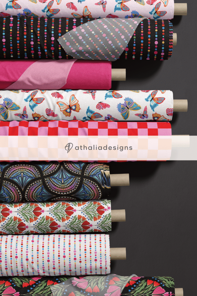 Vivid Butterfly Fabric Rolls