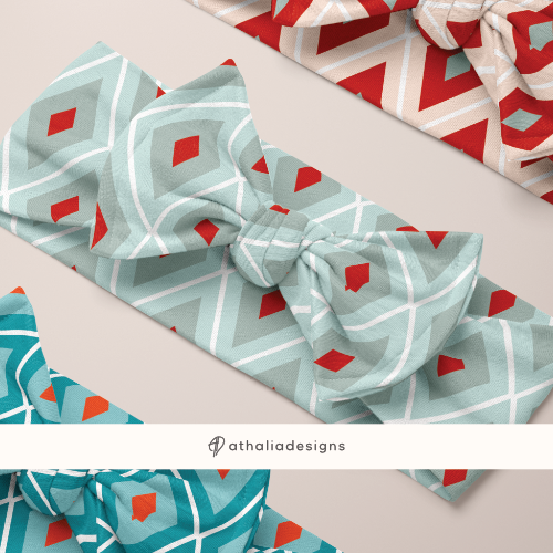 Retro Geometric Diamond Design Collection on Headband