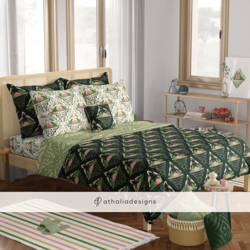 Happy Frog and Lily Pods bedsheet