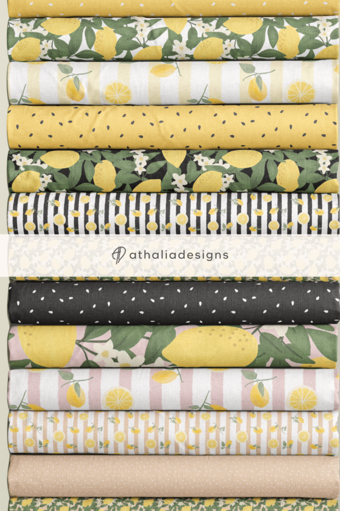 French Country Lemon Design Fabric Collection