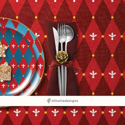 Red Argyle Design Collection