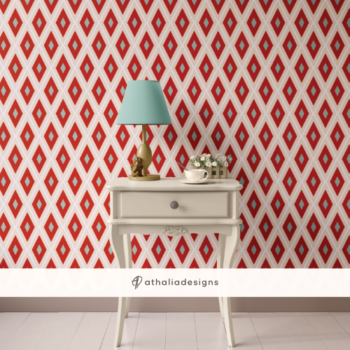 Retro Geometric Diamond Design Collection on Wallpaper