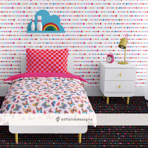 Vivid Butterfly Bold Bedsheet and Wallpaper