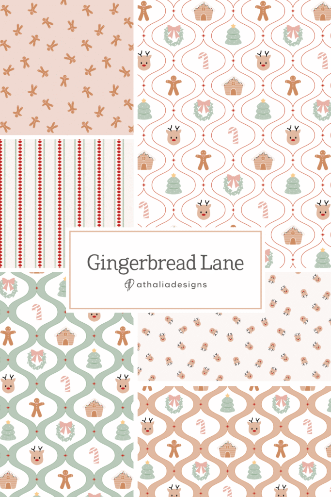 Pink Christmas Fabric Collection for Quilts, Sewing projects and home decor